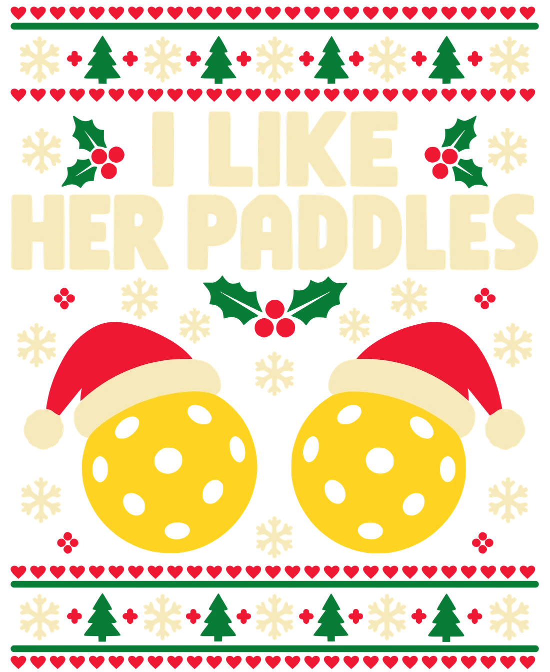 Flat ugly sweater design: I Like Her Paddles